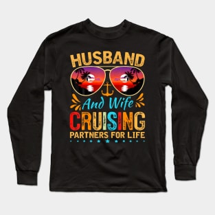 Husband Wife Cruising 2024 Cruise Vacation Couples Trip Long Sleeve T-Shirt